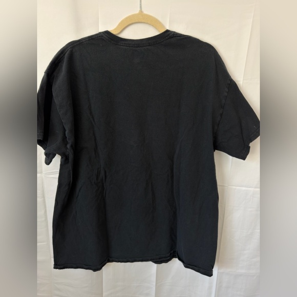 Playboy Black Tee with Pink Rose Design - Picture 3 of 4